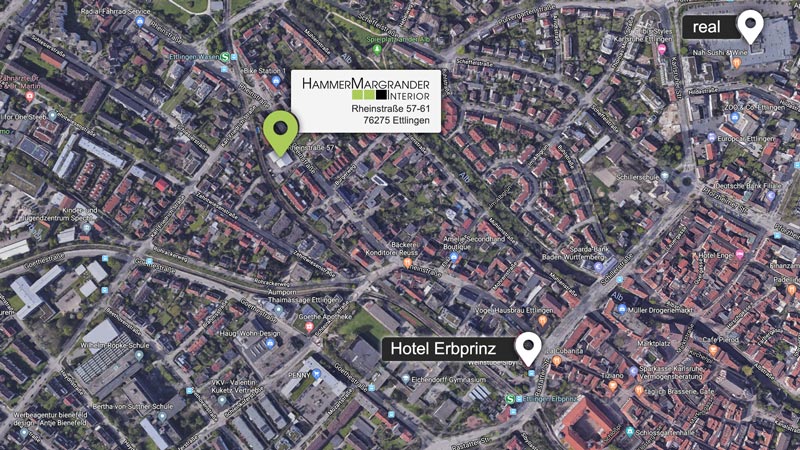 Ab dem 1.April finden Sie Hammer Margrander Interior in der Rheinstraße 57-61 in Ettlingen