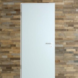 Zimmertüre weiß mit Spaltholzwand